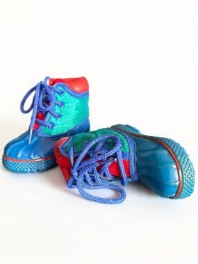 Vintage 90s Really Cool Colour Block Winter Boots - Size 3